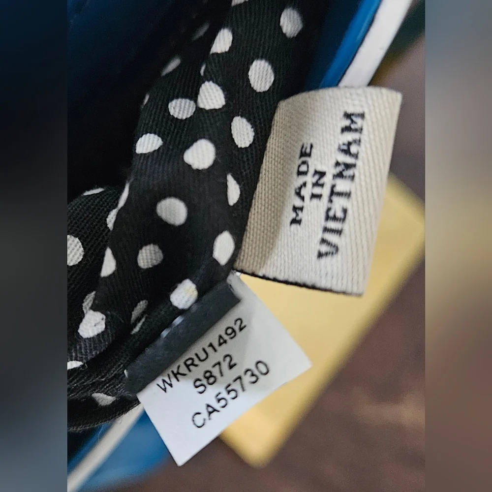 Kate Spade Teal Blue And White Trim Shoulder Crossbody Bag.